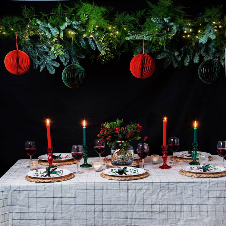 Inner Red and Green Dinner Candles | Christmas Décor |