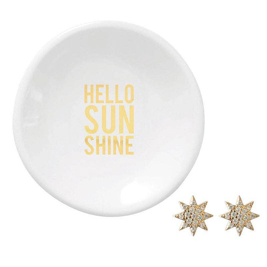 Ceramic Ring Dish & Earrings - Hello Sunshine