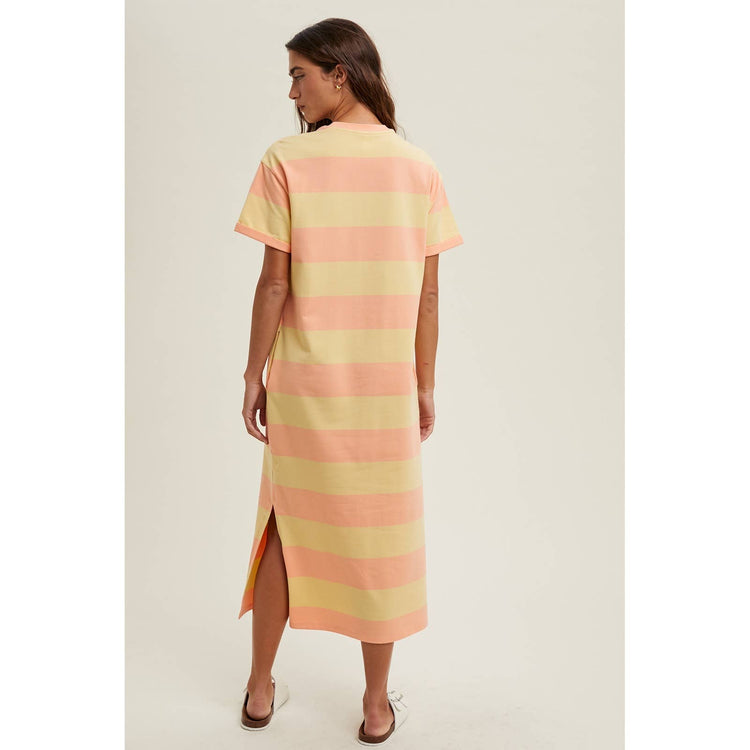 Striped Tee Shirt Midi Dress