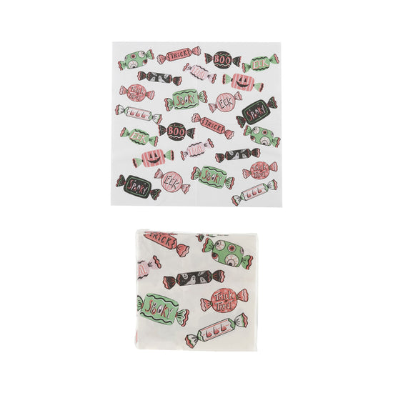 Paper Cocktail Napkins with Candy Pattern (Contains 50 Folded Pieces) ©