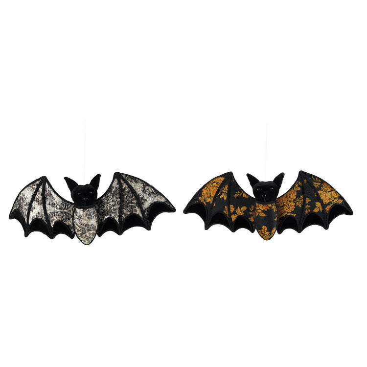 Hanging Foam & Fabric Bat with Sequins/Damask Pattern