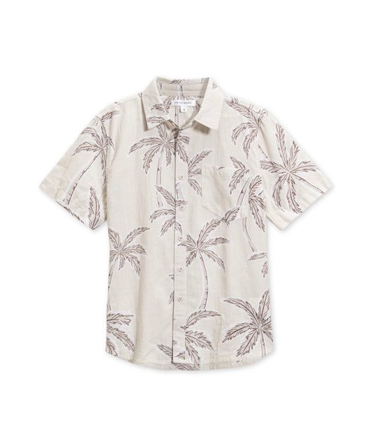 Mens Printed Gauze Button Down 196305116123