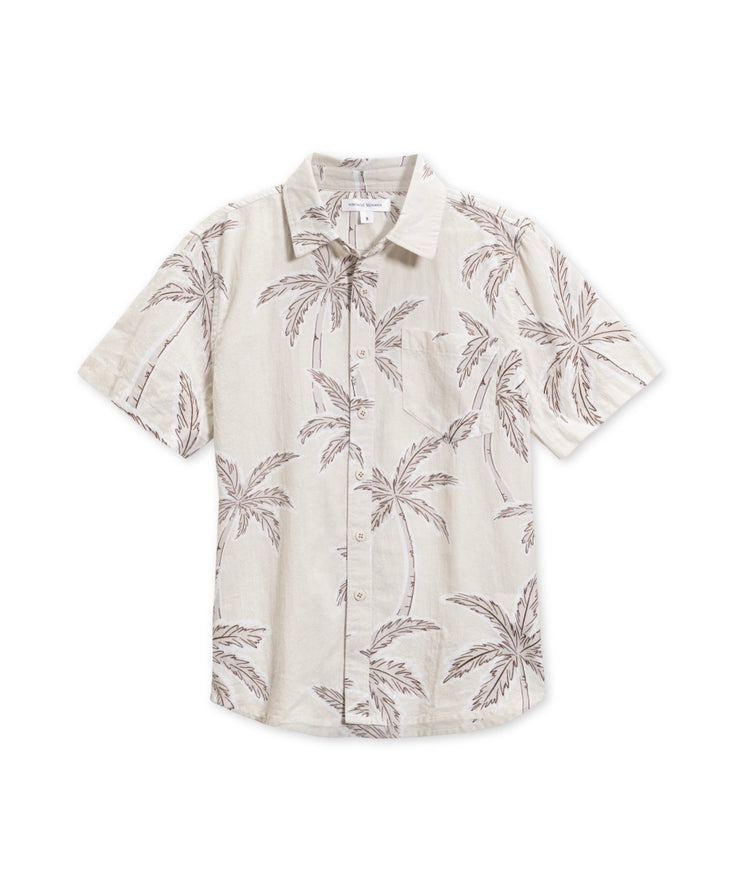 Mens Printed Gauze Button Down 196305116123