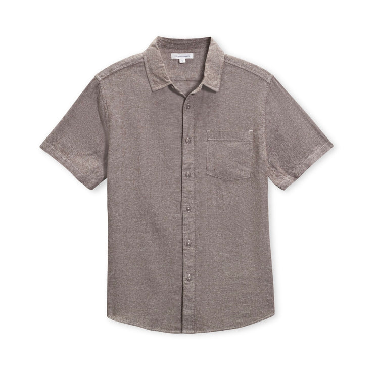 Mens Short Sleeve Linen Shirt 196305102751