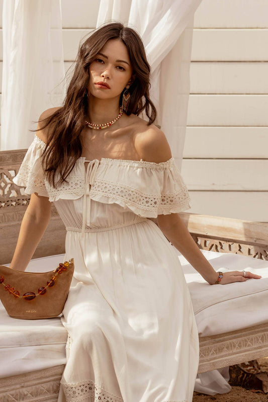 Off Shoulder Midi Dress