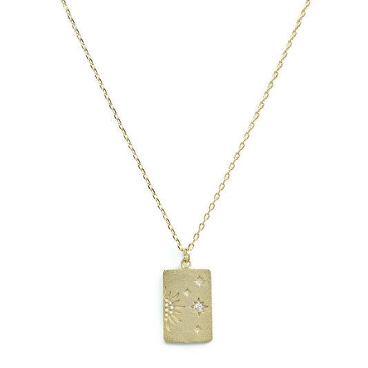 Rectangle Sun and Starburst Necklace