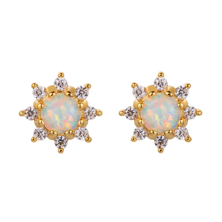 Opal Stud Earrings on Starburst