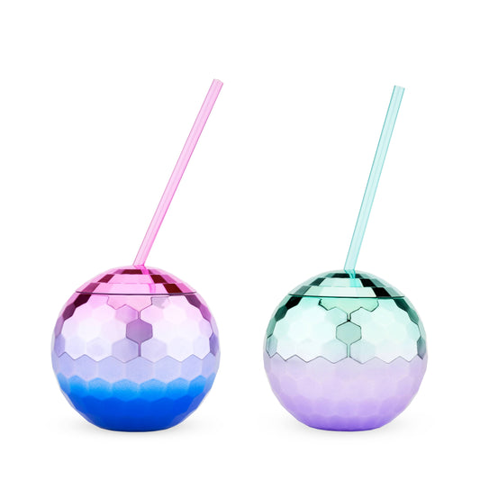 Ombre Disco Ball Drink Tumblers