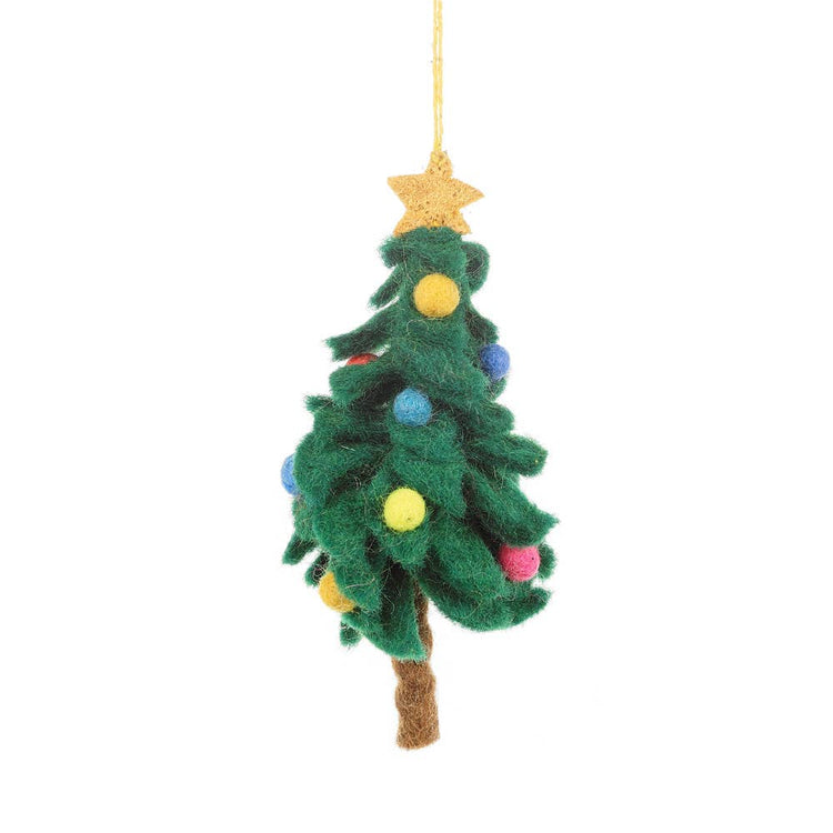 Handmade Felt Colourful Christmas Tree Hanging Decoration