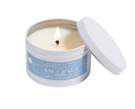 Salt & Sea Candle In White Tin