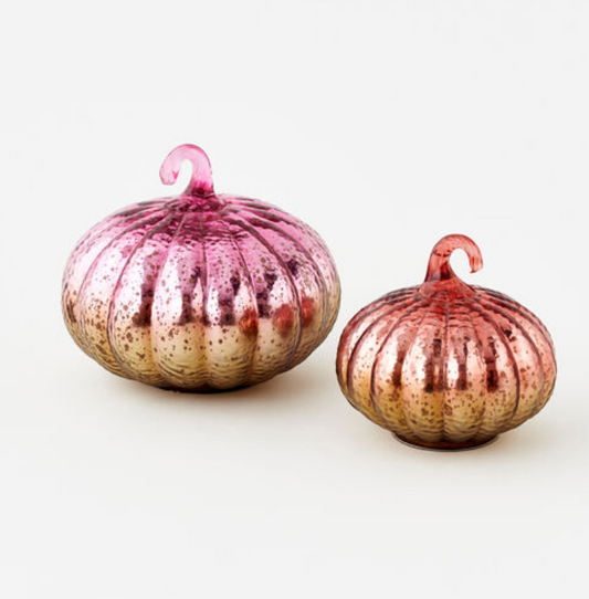 Pink Ombre Mercury Glass Pumpkins