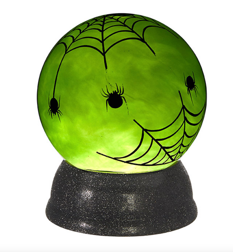 Green Illuminated Spider Globe