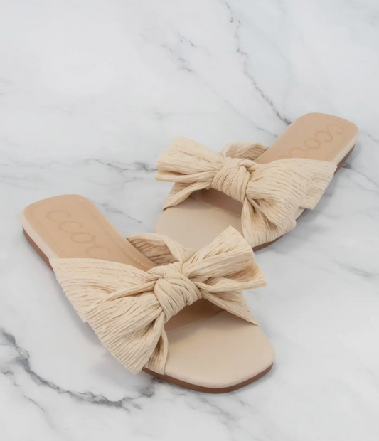 Reed Pleated Bow Sandal