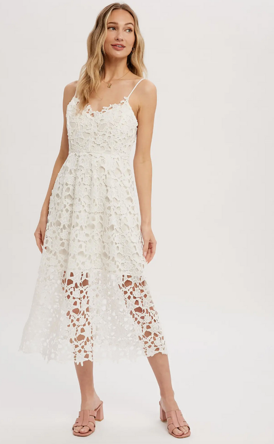 Crochet Lace Midi Dress