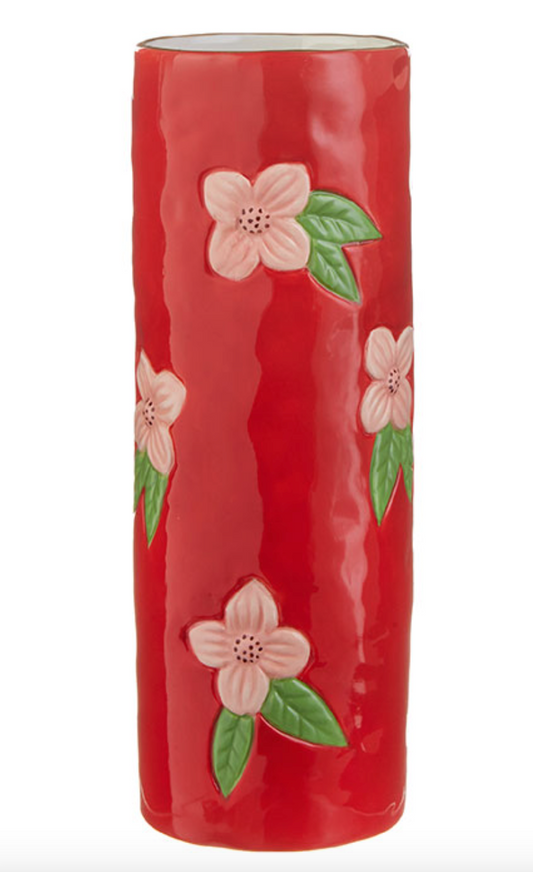 Red Floral Vase