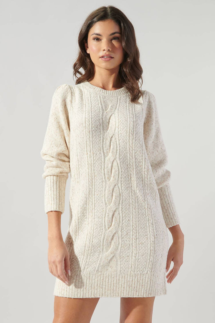 Wonderland Cable Knit Sweater Dress